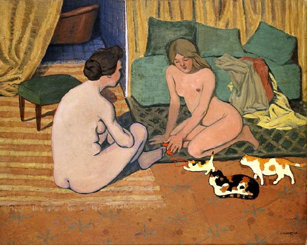 Felix  Vallotton Femmes nues aux chats